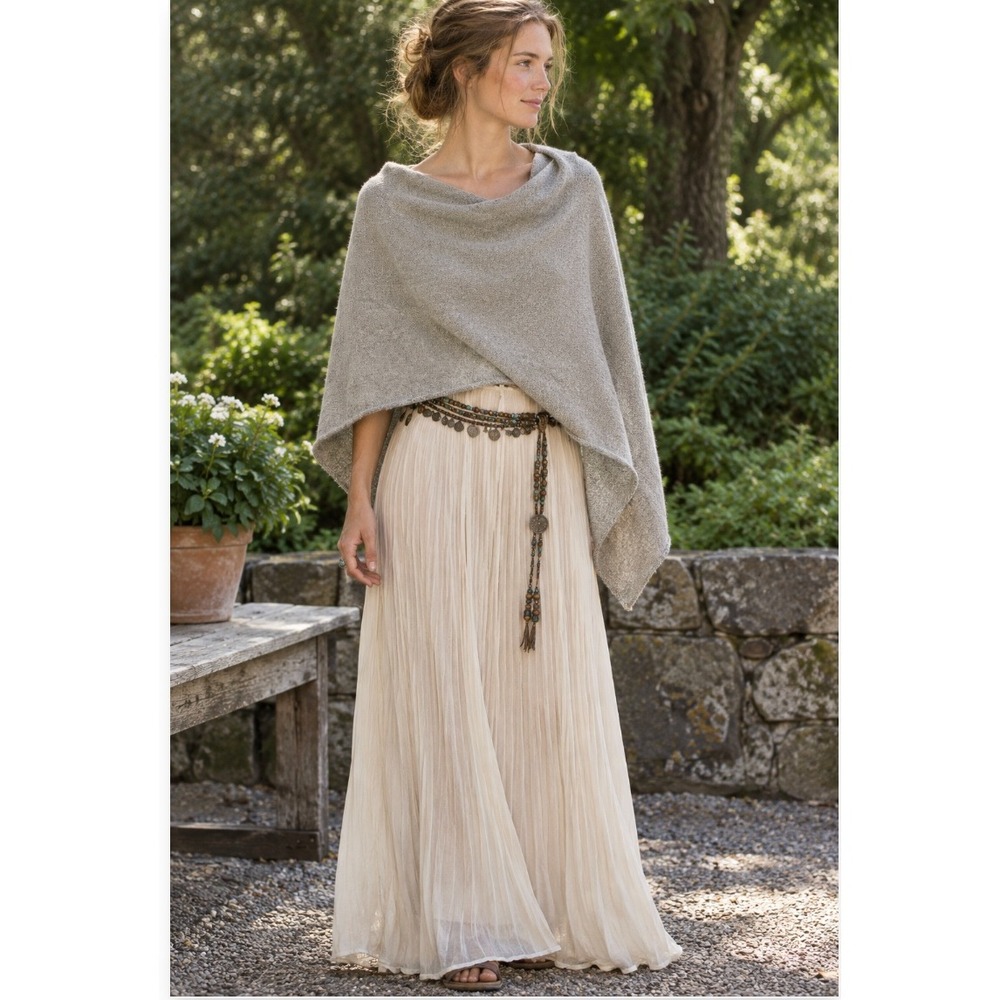Vintage Souchi 100% Cashmere Asymmetric Wrap Sweater / Nursing Shawl Softgirl